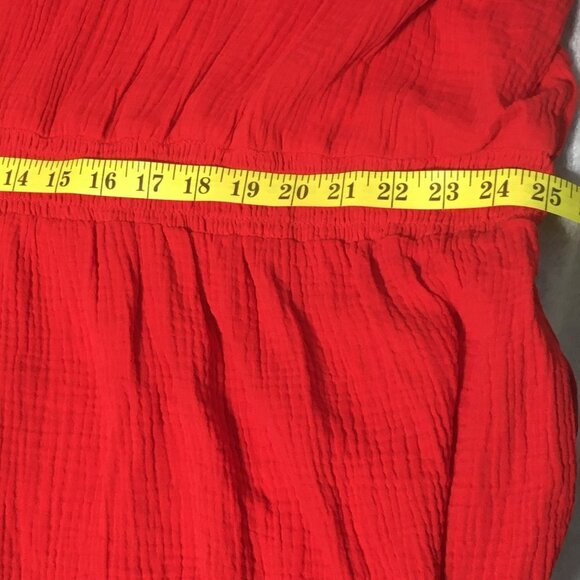 Knox Rose Dress 4x Plus Size Womens Red Short Sleeve Ruffle Hem V-Neck Pockets - Picture 8 of 8